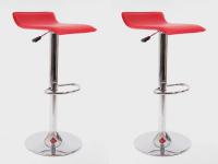 2 x Design Barstool red, height adjustable, seat rotates 360� - 