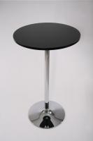 Bistro-Tisch schwarz, Holzplatte rund- 