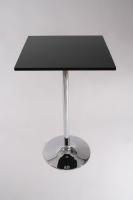 Bistro-Tisch schwarz, Holzplatte quadratisch- 