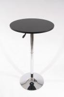 Bistro-Tisch schwarz, Holzplatte rund, PVC-beschichtet, h�henverstellbar- 