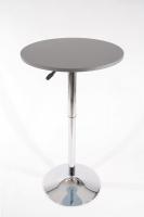 Bistro-Tisch silber, Holzplatte rund, PVC-beschichtet, h�henverstellbar- 
