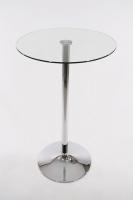 Bistro-Tisch transparent, Glasplatte rund- 