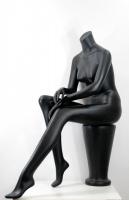 Sitting Female Mannequin Black