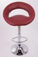 Designer Barstool wine-red padded height adjustable by gas lift action - 