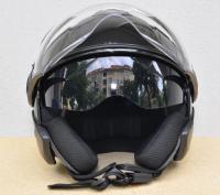 Jet Helmet, Motorcycle Helmet, Sunvisor - Black, Size L