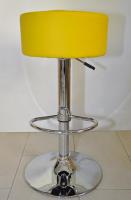Barstool yellow height adjustable round seat classical comfortably padded - „Tan“