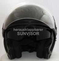 Jet Helmet, Motorcycle Helmet, Sunvisor - Dull Black, Size XS