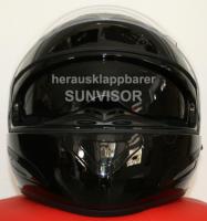 Integral Helmet, Motorcycle Helmet, Sunvisor - Black, Size L