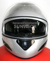 Integralhelm Motorradhelm Sonnenblende - silber Gr. XXL