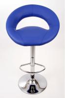 Design Barhocker blau gepolstert h�henverstellbar mittels T�V-zertifizierter Gasdruckfeder - „Clemens“