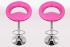 2 x Designer Barstool pink padded height adjustable by gas lift action - 