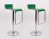 2 x Barstool green height adjustable by gas lift action - 
