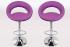 2 x Designer Barstool violet padded height adjustable by gas lift action - 