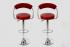 2x Design Barhocker weinrot in der H�he verstellbar mit Lehne - „Sven“