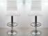 2 x Barstool white height adjustable with padded and stitched backrest - 