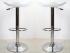 2 x Designer Barstool white height adjustable, ergonomically shaped seat - 