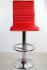 Barstool red height adjustable with padded and stitched backrest - 