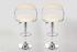 2 x Designer Barstool  creme-coloured height adjustable by gas lift action – 
