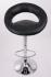 Designer Barstool  black REAL LEATHER height adjustable by gas lift action - “Clemens“