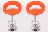 2 x Designer Barstool orange padded height adjustable by gas lift action - “Clemens“