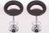 2 x Designer Barstool  brown padded height adjustable by gas lift action - “Clemens“