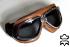 Motorcycle Goggles Classic, REAL LEATHER; Brown, Smoke-Tinted Lenses