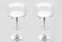 2 x Designer Barstool  white height adjustable by gas lift action – 