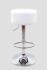 Barstool white REAL LEATHER height adjustable round seat classical comfortably padded - 