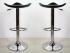 2 x Designer Barstool black height adjustable, ergonomically shaped seat - „Simon“