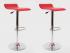 2x Design Barhocker rot h�henverstellbar 360� drehbar - „Sunny“