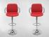 2 x Design Barstool red height adjustable with padded backrest and chrome plated armrest - 