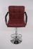 1x Designer Barstool weinred GENUINE LEATHER height adjustable with padded backrest and removable armrest - 