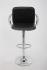 Design Barstool black height adjustable with padded backrest and chrome plated armrest - 