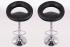 2 x Designer Barstool  black padded height adjustable by gas lift action - “Clemens“