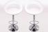 2 x Designer Barstool  white padded height adjustable by gas lift action - 