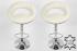 2 x Designer Barstool  beige-coloured REAL LEATHER height adjustable by gas lift action - “Clemens“