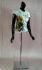Black shining half female mannequin with iron base