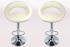 2 x Designer Barstool  creme-coloured padded height adjustable by gas lift action - “Clemens“