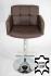 Designer Barstool brown REAL LEATHER height adjustable upholstered backrest and armrest - 