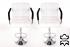 2 x Designer Barstool  white GENUINE LEATHER height adjustable with padded backrest and removable armrest - 