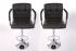 2 x Designer Barstool  brown height adjustable with padded backrest and removable armrest - 