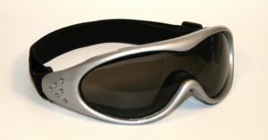 Ski and Snowboard Goggles Silver, Smoke-Tinted Lenses