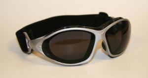 Ski and Snowboard Goggles Silver, Smoke-Tinted Lenses