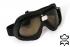 Motorradbrille Fliegerbrille ECHT LEDER Chopper Biker schwarz mit getntem Glas