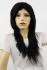 Schwarze Percke Echthaar lang Frauenpercke echtes Haar 65 cm handgeknpft