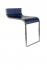2x Blauer Barhocker Sitz aus Kunststoff mit Design Chromfusttze Sitzflche Lehne Barhockersitz