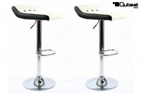 2 x Design Barstool white black, height adjustable, seat rotates 360 - 