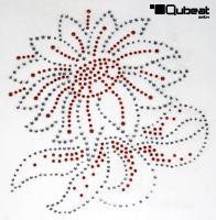 2x Strassmotiv Strass Blume 17x19cm Hotfix Bügelbild Applikation Strasssteine für Kleidung