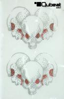 2x Strassmotiv Strass Totenk�pfe 16x14 cm Hotfix B�gelbild Applikation Strasssteine f�r Kleidung