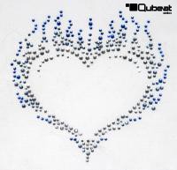 2x Strassmotiv Strass flammendes Herz 10x10 cm Hotfix B�gelbild Applikation Strasssteine f�r Kleidung
